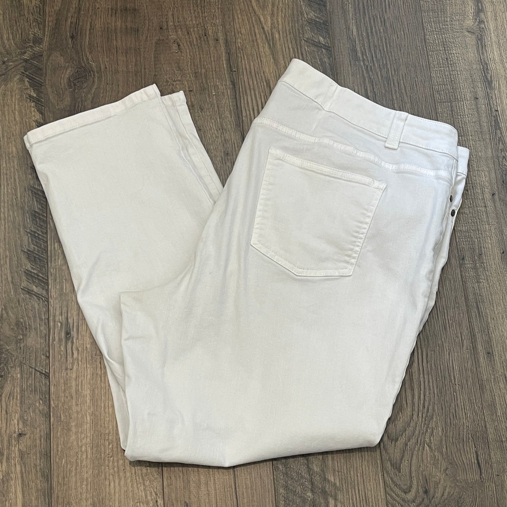 Talbots Simply Flattering 5-Pocket White Straight Leg Pants Womens 20W BD5171